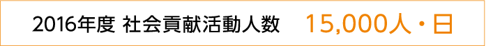 2016年度 社会貢献活動人数15,000人・日