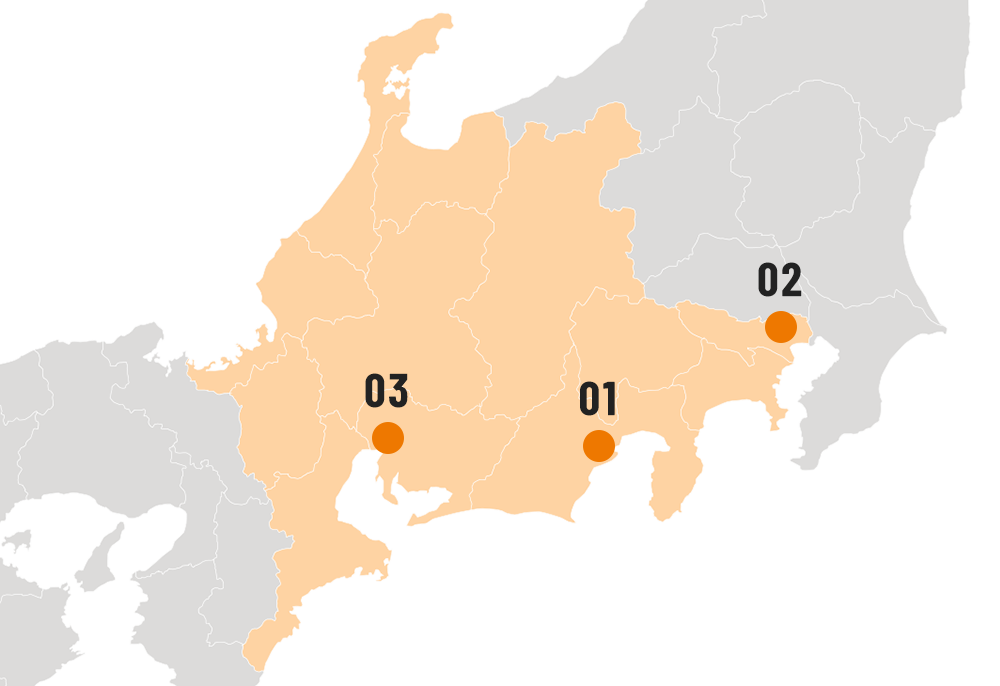 今まで勤務した場所を記した地図画像