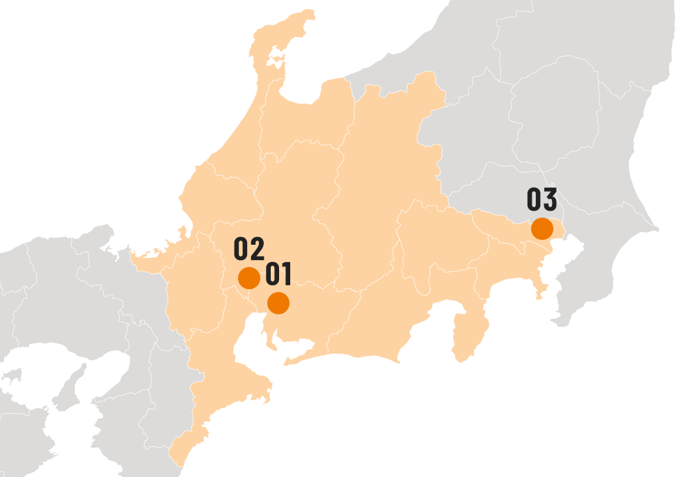 今まで勤務した場所を記した地図画像