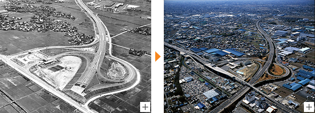 In Komaki City, the gateway to the east of Meishin, the shipment value of manufactured products at the time of opening and in 2012 grew about 30 times, and the population less than 50,000 exceeded 140,000 became.