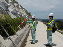 Visual inspection of the slope