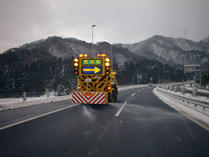 为防止冬季结冰，在道路上喷洒氯化钠会损坏桥面板。