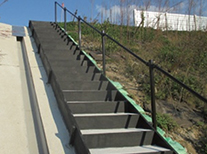 Stairs installed to check the slope