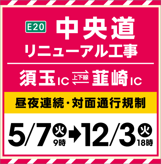 E20 中央道リニューアル工事（須玉IC～韮崎IC）