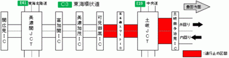 C3東海環状道　可児御嵩IC～土岐南多治見IC　（内外回り　約14km）