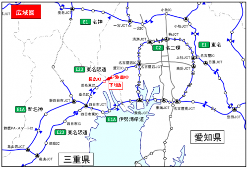 夜間通行止め区間 （広域図）