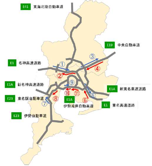 地図中の番号