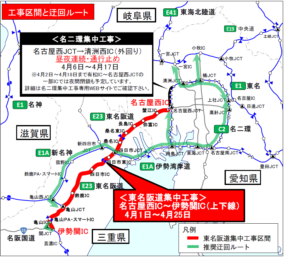 工事期間と迂回ルート