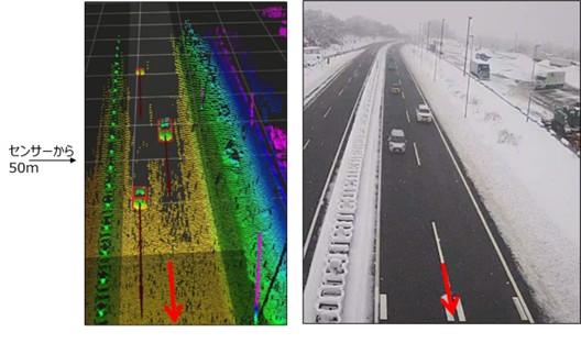 積雪時の逆走検知状況