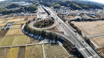 可児御嵩IC付近の工事状況