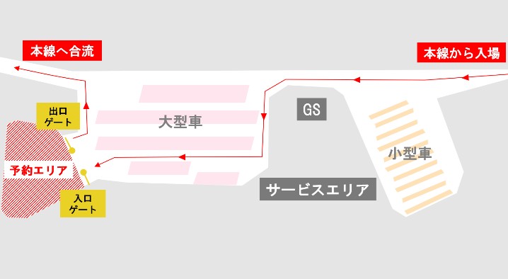 浜松SA（下り）の予約駐車マス