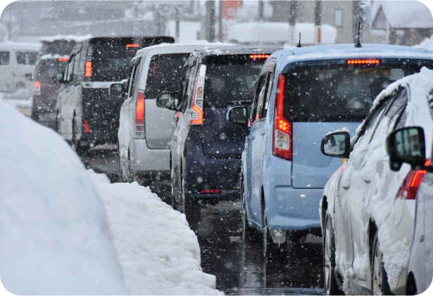 大雪などによる滞留の発生や作業状況も案内