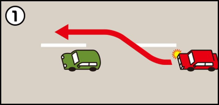 Illustration of a car with a turn signal to pass
