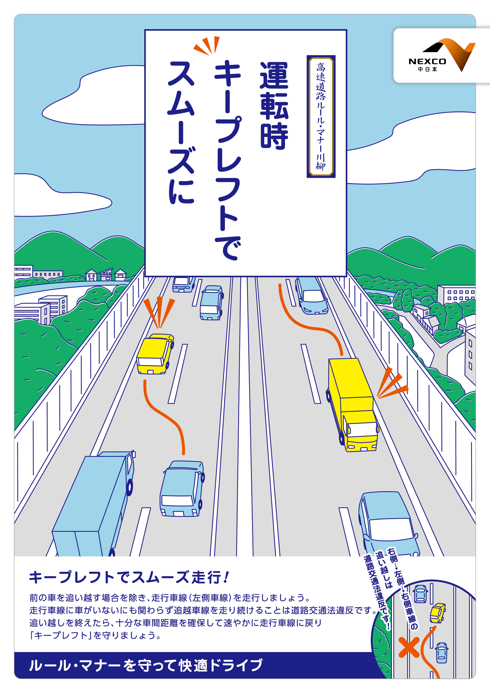 ⑮キープレフトでスムーズ走行！
