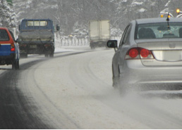 You cannot run on the Expressway without winter tire chains!