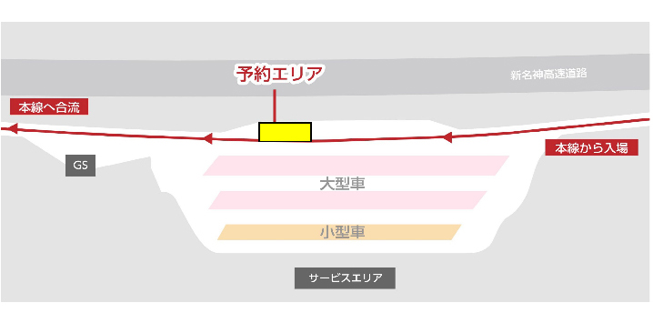 土山SA(下り)の予約駐車マス